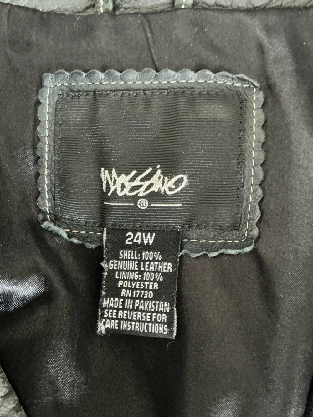 Vintage Mossimo Black Leather Blazer Jacket 24W Y2K